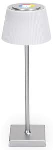 Aigostar - LED RGBW Vonkajšia stm. nabíjacia lampa 4W/5V 3600mAh biela/chróm IP54