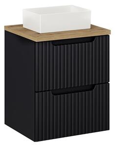 Comad Závesná skrinka Nova Black Gaja I s doskou a umývadlom 50 cm čierna/dub evoke