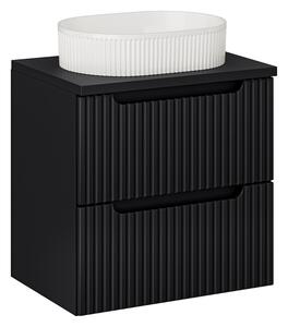 Comad Závesná skrinka Nova Black Beyond I s doskou a umývadlom 60 cm čierna