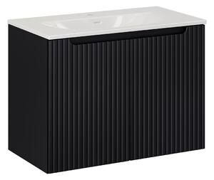Comad Závesná skrinka Nova Black Sky3 so zápustným umývadlom 80 cm čierna/biela