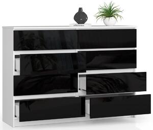 Ak furniture Komoda Rollo X 138,4 cm čierna/biela