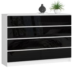 Ak furniture Komoda Rollo X 140 cm čierna/biela