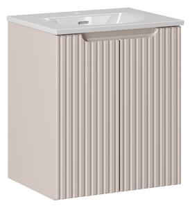 Comad Závesná skrinka Nova Cashmere II so zápustným umývadlom 50 cm kašmírová/biela