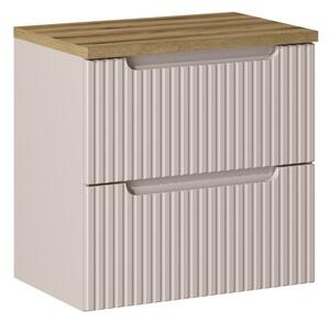 Comad Závesná skrinka Nova Cashmere II s doskou 60 cm kašmírová/dub evoke