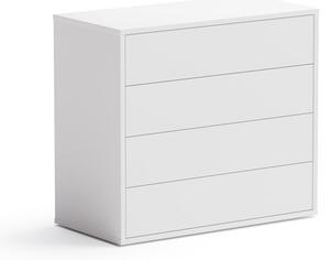 Kancelársky zásuvkový diel BLOCK White, nízky, 4 zásuvky, biela