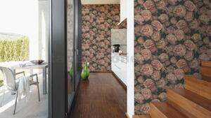 Vliesové tapety IMPOL New Studio 37402-2, rozmer 10,05 m x 0,53 m, kvetinový vzor ružovo-čierny, A.S. Création