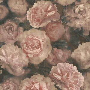 Vliesové tapety IMPOL New Studio 37402-2, rozmer 10,05 m x 0,53 m, kvetinový vzor ružovo-čierny, A.S. Création