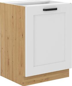 Kondela Dolná kuchynská skrinka Lula 60 D 1F BB - biela / dub artisan