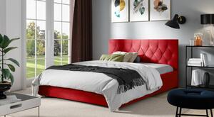 Manželská posteľ TIBOR - 180x200, červená + topper ZDARMA