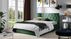 Manželská posteľ TIBOR - 180x200, zelená + topper ZDARMA