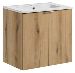 Comad Závesná skrinka Nova Oak Dance II so zápustným umývadlom 60 cm dub coast evoke