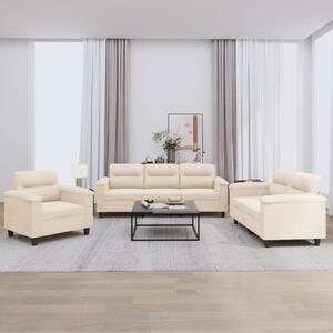 Maison Exclusive – 3-dielna sedacia súprava s vankúmi, béová mikrovlákna