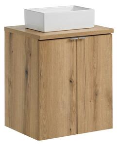 Comad Závesná skrinka Nova Oak Gaja II s doskou a umývadlom 50 cm dub coast evoke