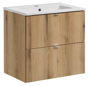 Comad Závesná skrinka Nova Oak Dance I so zápustným umývadlom 60 cm dub coast evoke