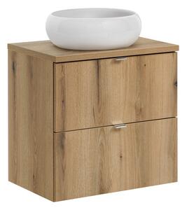 Comad Závesná skrinka Nova Oak Wiki s doskou a umývadlom 60 cm dub evoke