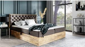 Boxspringová posteľ CHANTELLE 3 - 180x200, hnedá + topper ZDARMA