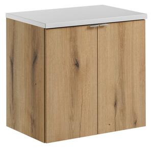 Comad Závesná skrinka Nova Oak II s doskou 60 cm dub evoke/biela
