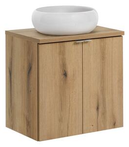 Comad Závesná skrinka Nova Oak Wiki II s doskou a umývadlom 60 cm dub evoke