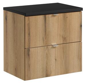 Comad Závesná skrinka Nova Oak I s doskou 60 cm dub evoke/čierna
