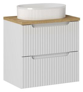 Comad Závesná skrinka Nova White I s doskou a umývadlom 60 cm biela/dub coast evoke