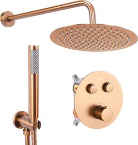 Podomietkovy sprchový set s termostatom Rea LUNGO brushed copper + box