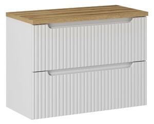 Comad Závesná skrinka pod umývadlo Nova White I s doskou 80 cm biela/dub coast evoke