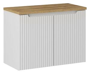 Comad Závesná skrinka pod umývadlo Nova White II s doskou 80 cm biela/dub coast evoke