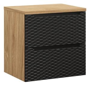 Comad Závesná skrinka Ocean s doskou 60 cm čierna/dub olejovaný