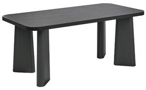 Jedálenský stôl čierny MDF vrchná doska 180 x 90 cm obdĺžnikový tvar kovové nohy moderný štýl kuchyňa jedáleň