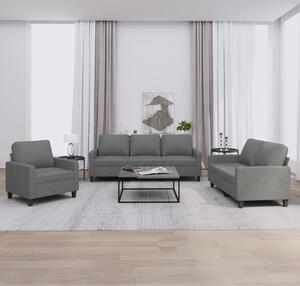 Maison Exclusive – 3-dielna sedacia súprava s vankúmi, tmavosivá látka