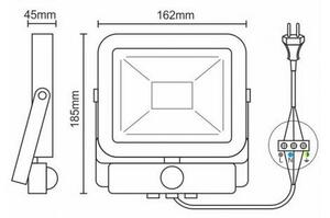 LED Reflektor so senzorom LED/20W/265V 1800lm biela IP65