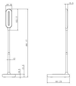 LED Stmievateľná dotyková lampa s bezdrôtovým nabíjaním OCTAVIA LED/7W/230V čierna