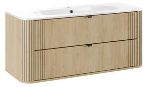 Comad Závesná skrinka Ovalia Pure so zápustným umývadlom 120 cm dub cremona