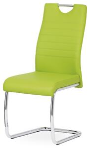 Autronic - jedálenská stolička, koženka zelená, chróm - DCL-418 LIM
