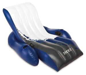 Intex Floating Recliner Lounge, ierna, Modrá, Biela, Plávajúce kreslo, Jednofarebné, Vinyl, Mu/ena, 100 kg
