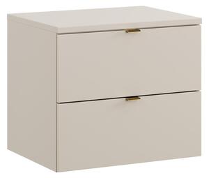 Comad Závesná skrinka pod umývadlo Dalia Cashmere s doskou 60 cm kašmírová