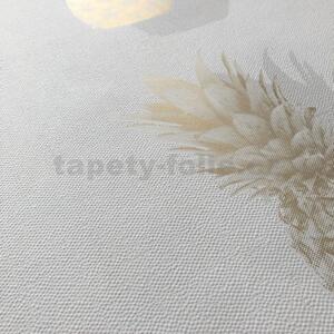 Vliesové tapety na stenu IMPOL Giulia 6784-10, ananásy sivo-zlaté, rozmer 10,05 m x 0,53 m, NOVAMUR 82190