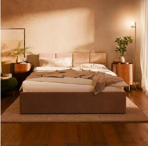 Manželská posteľ BORGO Velvet 140×200 cm béžová