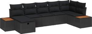 Maison Exclusive - Záhradný nábytok s vankúmi 8 ks ierny Poly-rattan