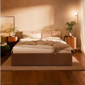 Manželská posteľ BORGO Velvet 140×200 cm sivá