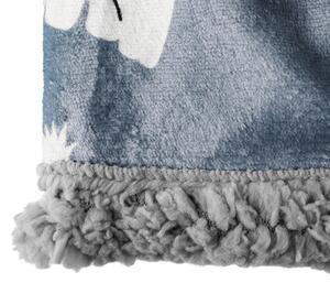 KONDELA Obojstranná baránková deka, sivá/detský vzor, 80x110cm, PETES