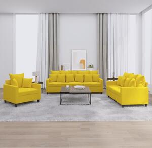 Maison Exclusive – 3-dielna sedacia súprava s vankúmi, ltý zamat