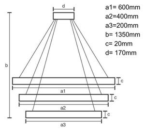 LED Stmievateľný luster na lanku LED/90W/230V 3000-6500K + DO