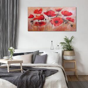 Skleneny obraz Maľba maki kvety