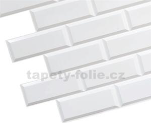 Obkladové panely 3D PVC TP10024059, cena za kus, rozmer 966 x 484 mm, obklad biely matný, GRACE