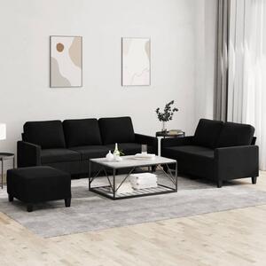 Maison Exclusive – 3-dielna sedacia súprava s vankúšmi, čierny zamat