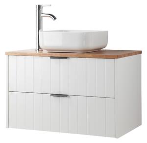 Závesná skrinka pod umývadlo Houseland Velora s doskou 80 cm biela/dub