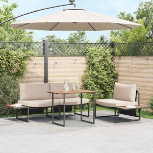 Maison Exclusive - Záhradný jedálenský set 3 pcs Sivohnedá Oce