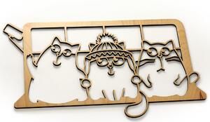 Veselá Stena Drevená nástenná dekorácia Mačičky