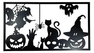 Veselá Stena Drevená nástenná dekorácia Halloween čierny